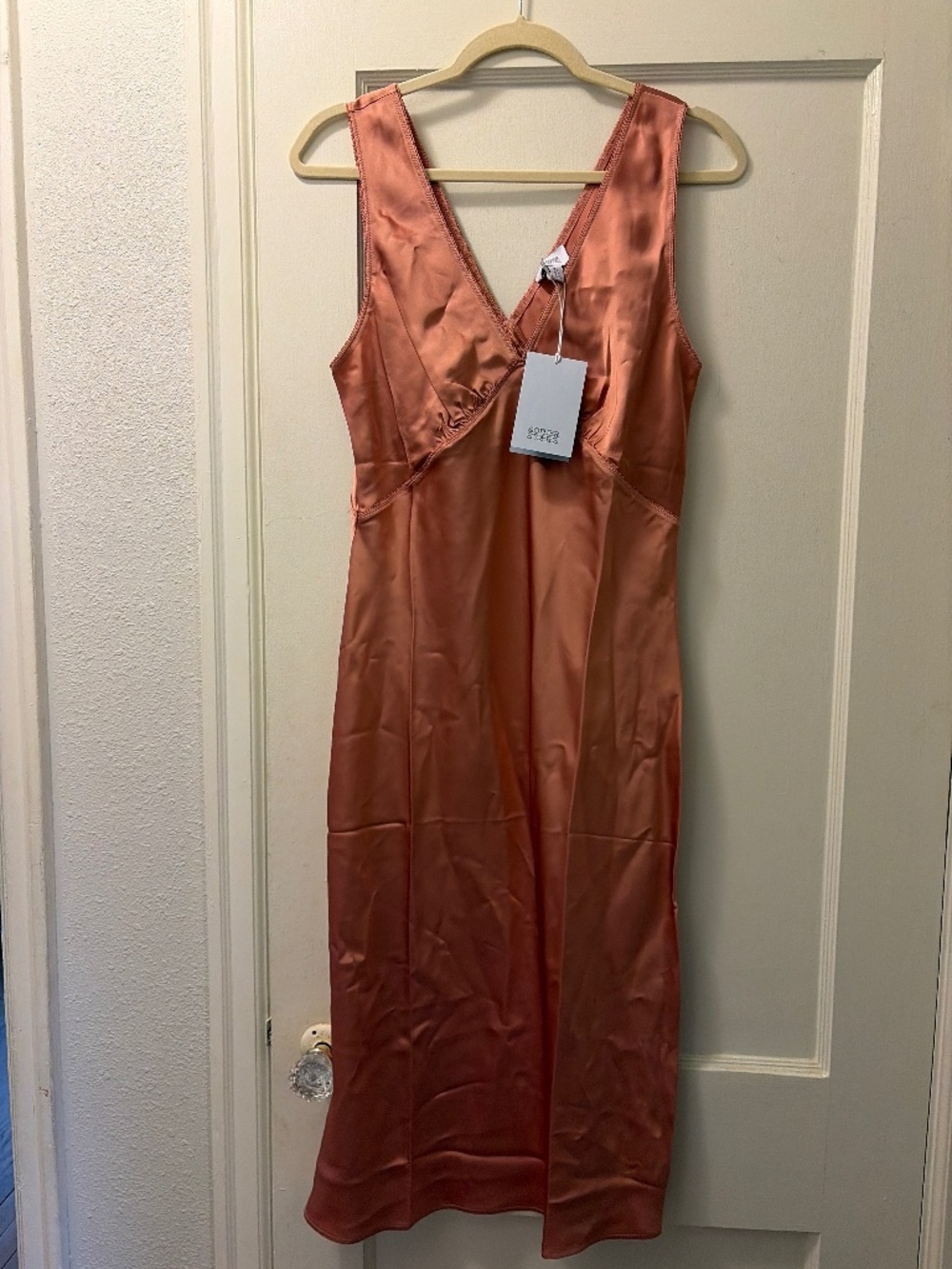 & Other Stories Vneck Slip Midi Dress